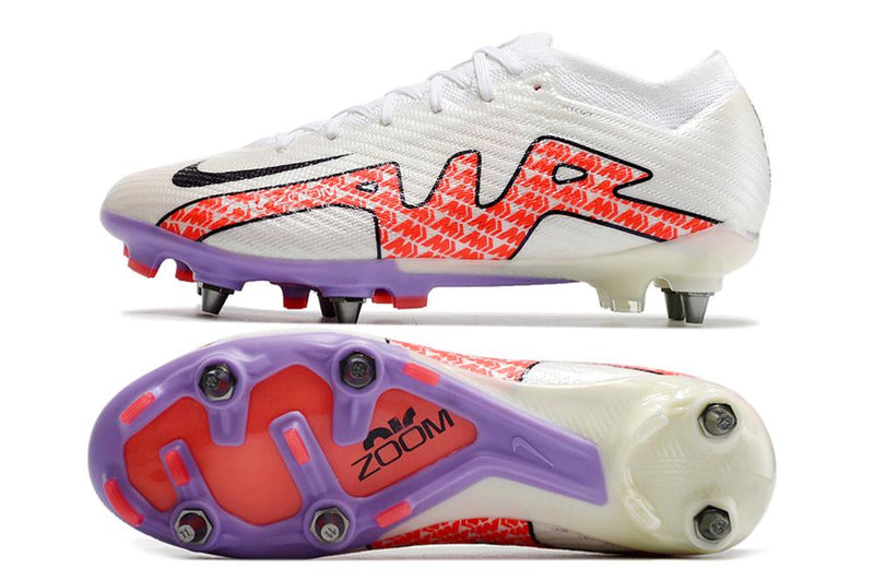 Chuteira Nike Mercurial Vapor XV Elite SG Campo - Branca e Vermelha