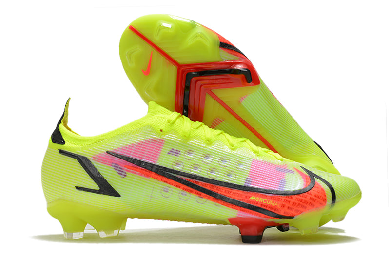 Chuteira Nike Mercurial Vapor 14 Elite Campo - Verde e Vermelho