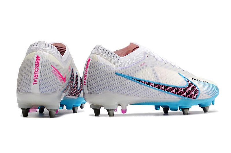 Chuteira Nike Mercurial Vapor XV Elite SG Campo - Branco e Azul