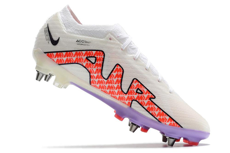 Chuteira Nike Mercurial Vapor XV Elite SG Campo - Branca e Vermelha